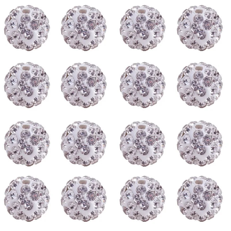 100pcs/box 10mm Polymer Clay Rhinestone Beads Pave Disco Ball Beads for Jewelry Making DIY Qme
