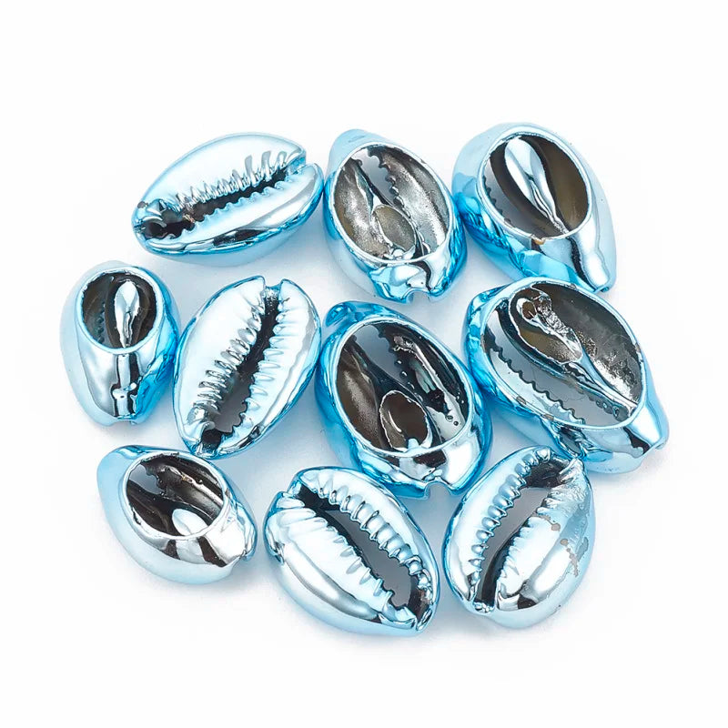 10PCS Electroplated Cowrie Shell Beads Undrilled Beads for Jewelry Making DIY Accessories 17~21x11~14x6~8mm Qme