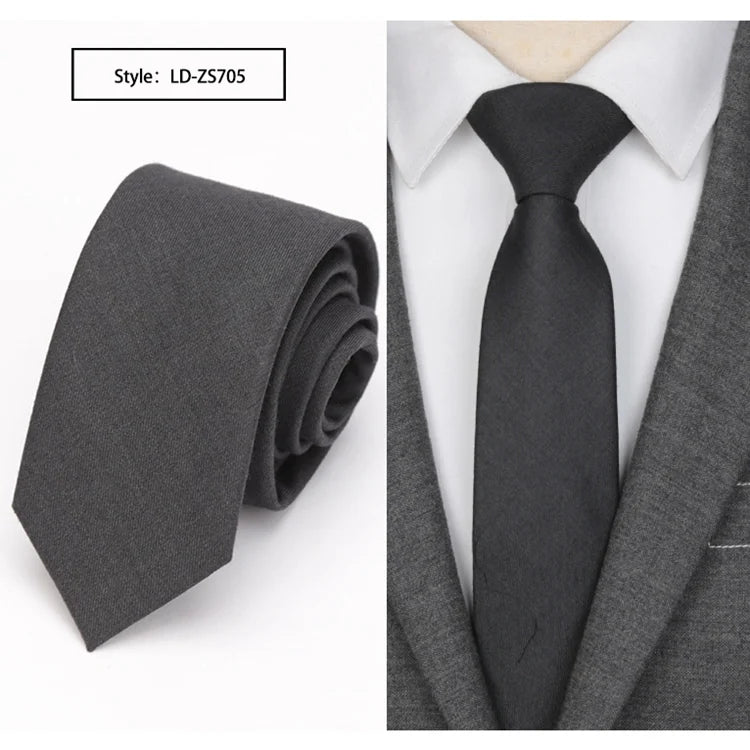 Men Skinny Tie Wool Fashion Ties for Mens Wedding Suit Business Party Slim Classic Solid Color Neck Tie Casual 6cm Red Necktie Qme LD-ZS705