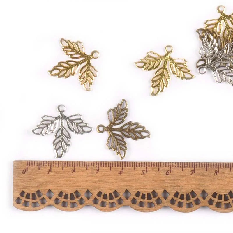 50Pcs Retro Metal Crafts Filigree Wraps Leaves Connectors Embellishments For Scrapbooking Diy Handicraft Home Decor YK0739 Qme