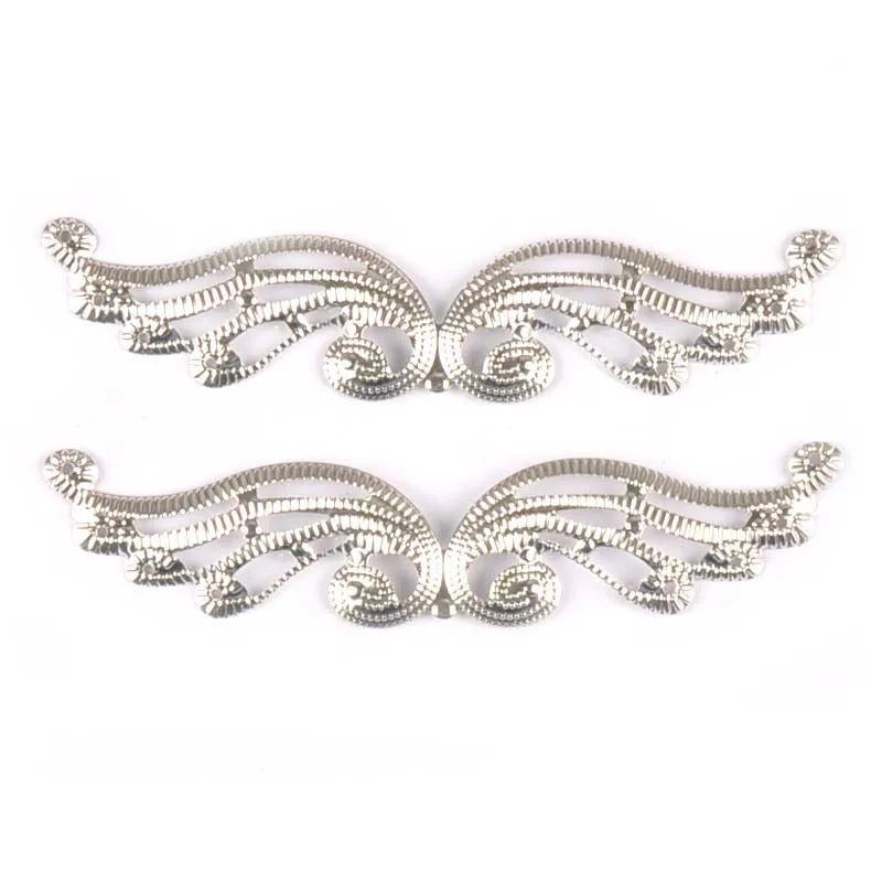 10Pcs 3 Colors Metal Connectors Crafts Flower Filigree Wraps Embellishments For Diy Scrapbooking Home Decor Accessories YK0743 Qme silver