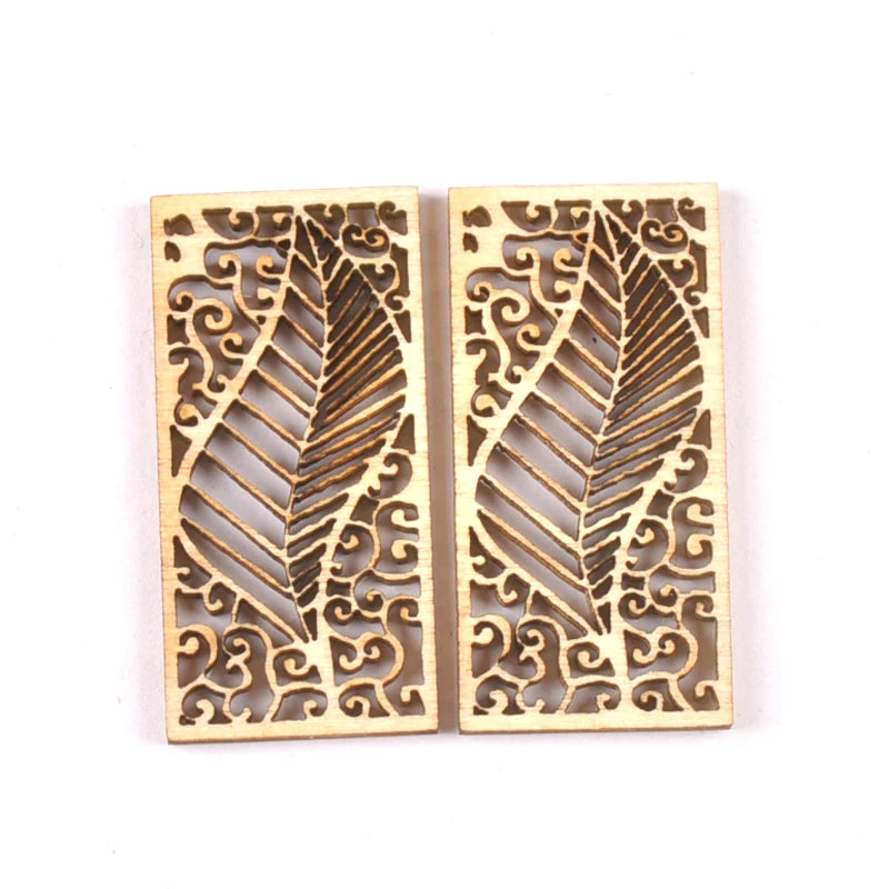 10pcs Wooden Crafts creativity hollow out tree Pattern Scrapbooking Crafts wood decoration for Home Decoration m2131 Qme