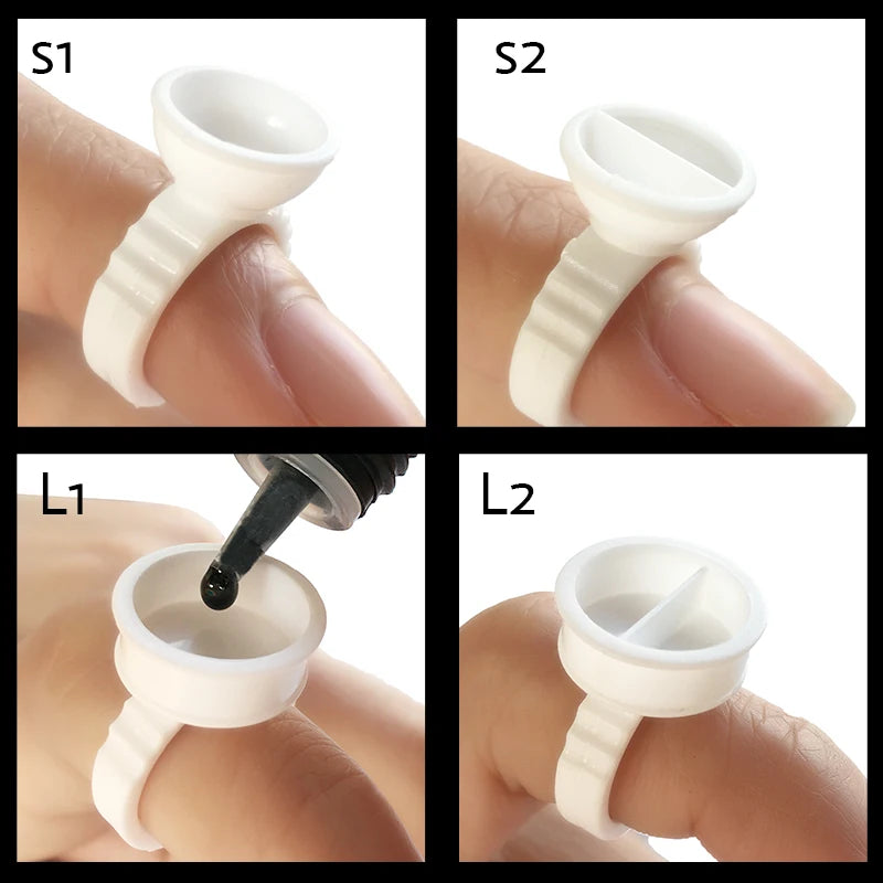 NATUHANA Disposable Eyelash Extension Glue Holder Ring Lash Tattoo Qme