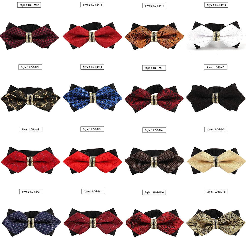 New Bowtie Groom Mens Colourful Plaid Cravat Gravata Fashion Male Butterfly Wedding Luxurious Bow Ties for Men Gift Accessories Qme