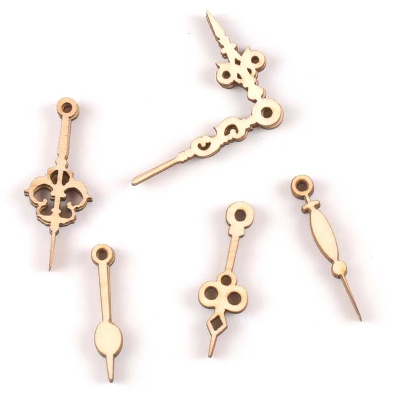 10pcs Wooden Crafts creativity Mixed Clock pointer Pattern Scrapbooking Crafts wood decoration for Home Decoration m2145 Qme