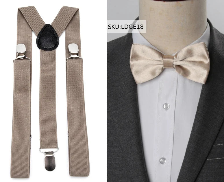 Suspenders Bow Tie Men Fashion Suspensorio Man Boy Women Bowtie