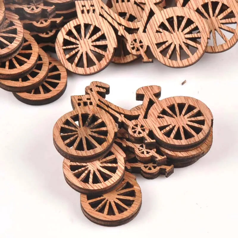 10pcs 49x29mm Brown Color Wood Slices Crafts For Handmade Scrapbooking Handicraft Wooden Ornament Sewing Accessories M1676 Qme