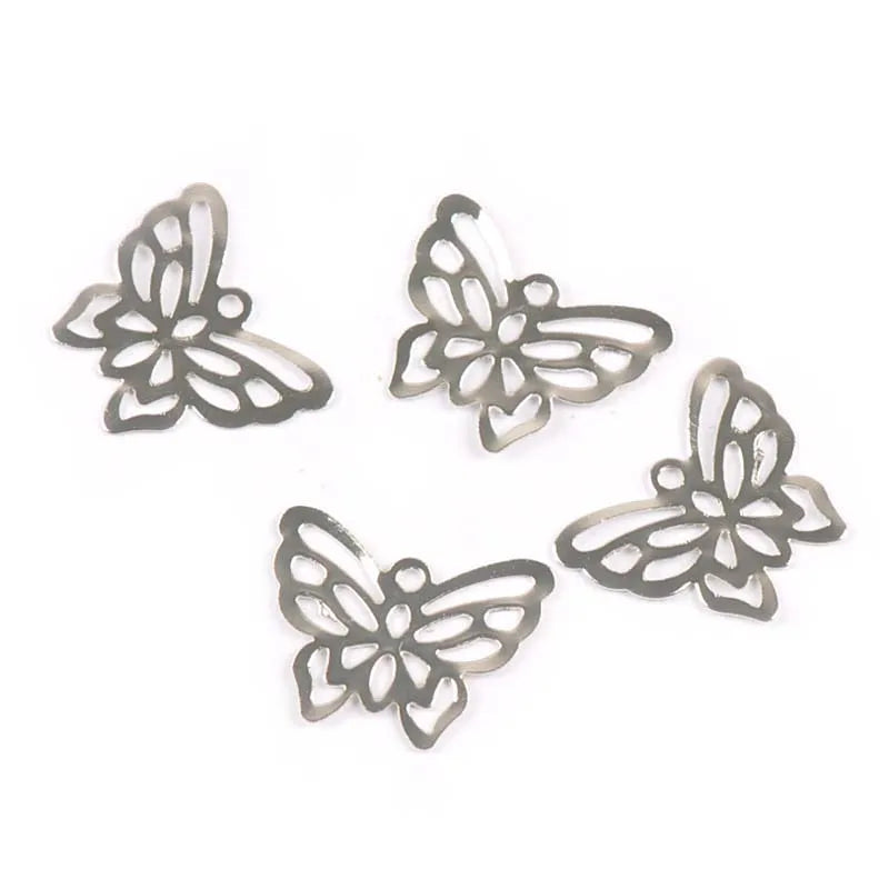 21x17mm 50Pcs Hollow Butterfly Filigree Wraps Connectors Embellishments For DIY Scrapbookings Metal Crafts Home Decor YK0754 Qme