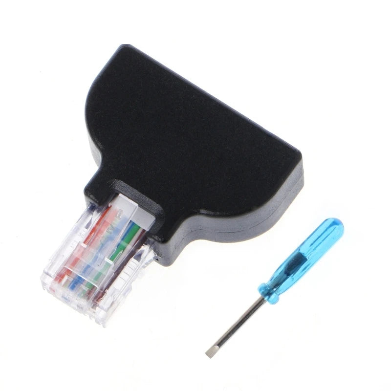 ESCAM RJ45 Ethernet Male To 8 Pin AV Terminal Screw Adapter Converter Block Plug for CCTV camera Qme