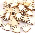 50pcs Unfinished Wooden Ornaments For Scrapbooking Hand Shape Wood Slices DIY Crafts Handmade Home Decoration Accessories m0994 Qme Default Title