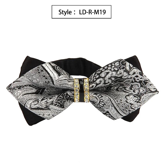 New Bowtie Groom Mens Colourful Plaid Cravat Gravata Fashion Male Butterfly Wedding Luxurious Bow Ties for Men Gift Accessories Qme LD-R-M19