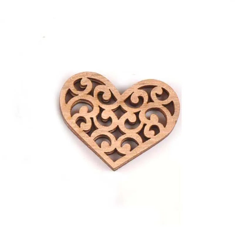 10pcs Unfinished Mixed Carved Heart Wooden Scrapbooking Crafts For Handmade DIY Handcraft Wood Slices Home Decoration m1842 Qme 1