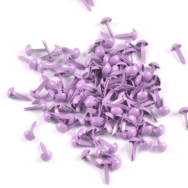 Mix Round Fastener Brads Embellishments For Scrapbook DIY Handmade Metal Crafts Accessories Shoes Decor 100pcs 5x10mm c2146 Qme purple