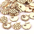 25pcs Mix Hollow Out Apple Pattern Wood Crafts For Home Decor DIY Accessories Handmade Scrapbook Wooden Ornament 25x28mm m1778 Qme Default Title