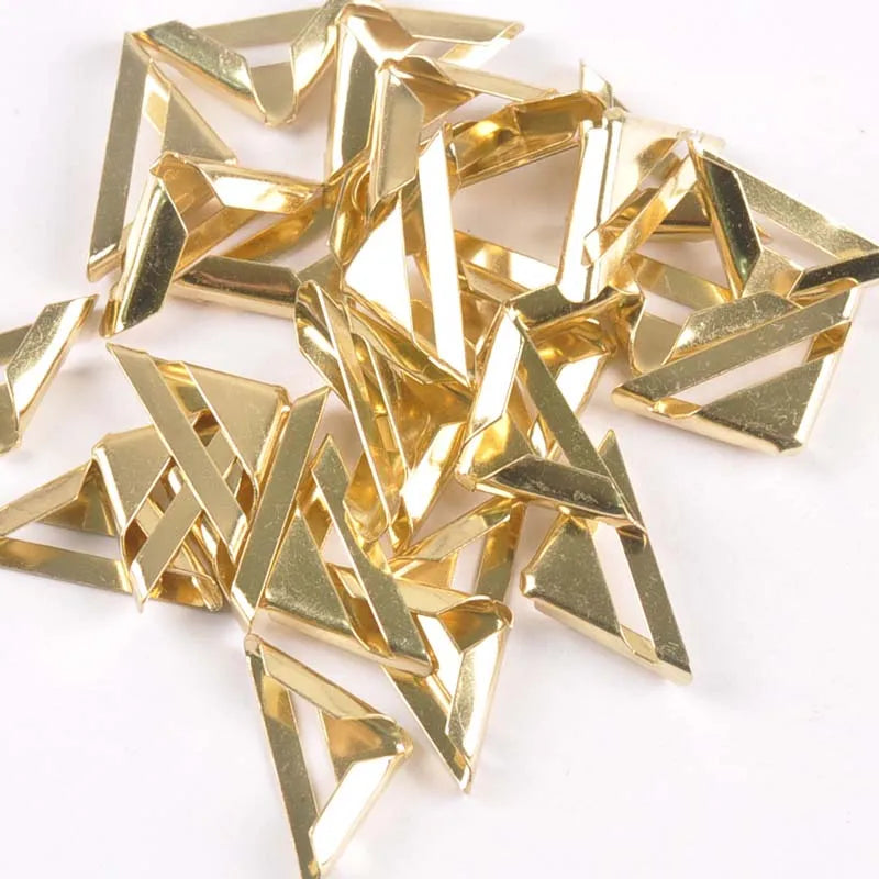 Gold Corners Protector For Trilateral Albums Menus Metal Crafts Folders Decor DIY Scrapbook Accessories 50pcs 15x15x2.5mm c1060 Qme Default Title