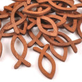 25Pcs Natural Brown Fish Hollow Wood Crafts Scrapbook DIY Wooden Ornaments Handmade Accessories Home Decor 15x35mm m0993 Qme Default Title