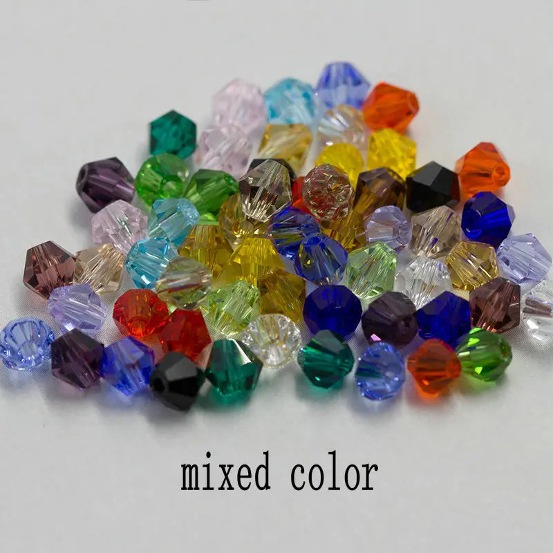 Top quality 6mm fashion Bicone beads Crystal Jewelry beads charms Glass Beads Loose Spacer Beads for DIY Jewelry Making 50pcs Qme mixed color 6mm-50pcs