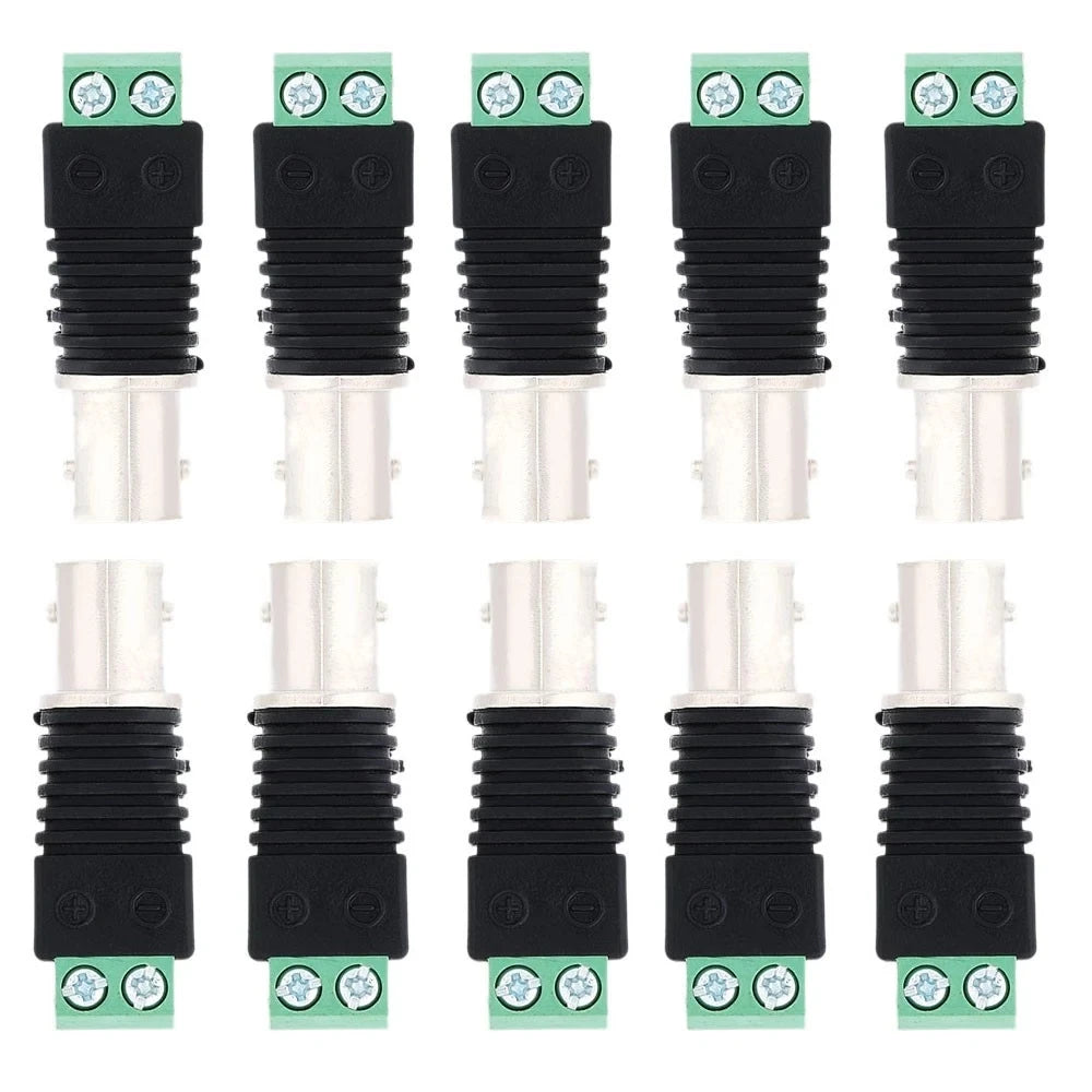 ESCAM 10pcs/lot Coax Cat5 Cat6 BNC female CCTV Connector, Jack Video Balun Connectors Female plug Qme