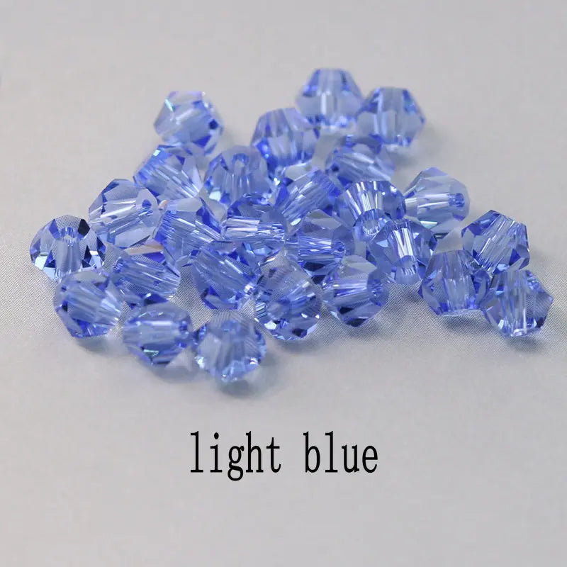 Top quality 6mm fashion Bicone beads Crystal Jewelry beads charms Glass Beads Loose Spacer Beads for DIY Jewelry Making 50pcs Qme light blue 6mm-50pcs
