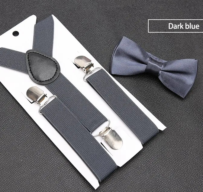 Kids Suspenders Bowtie Fashion Children Bow Tie Boys Braces Girls Qme LD-ETA18-15