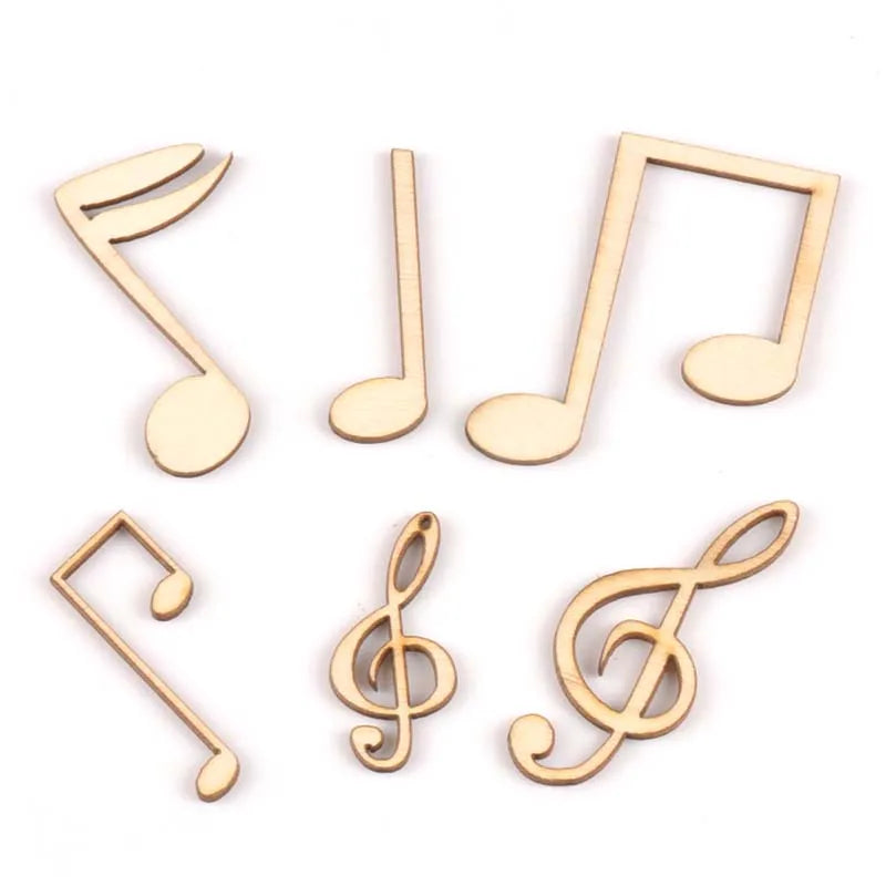 10pcs Wooden Crafts creativity Mixed note Pattern Scrapbooking Crafts wood decoration for Home Decoration m2139 Qme Default Title