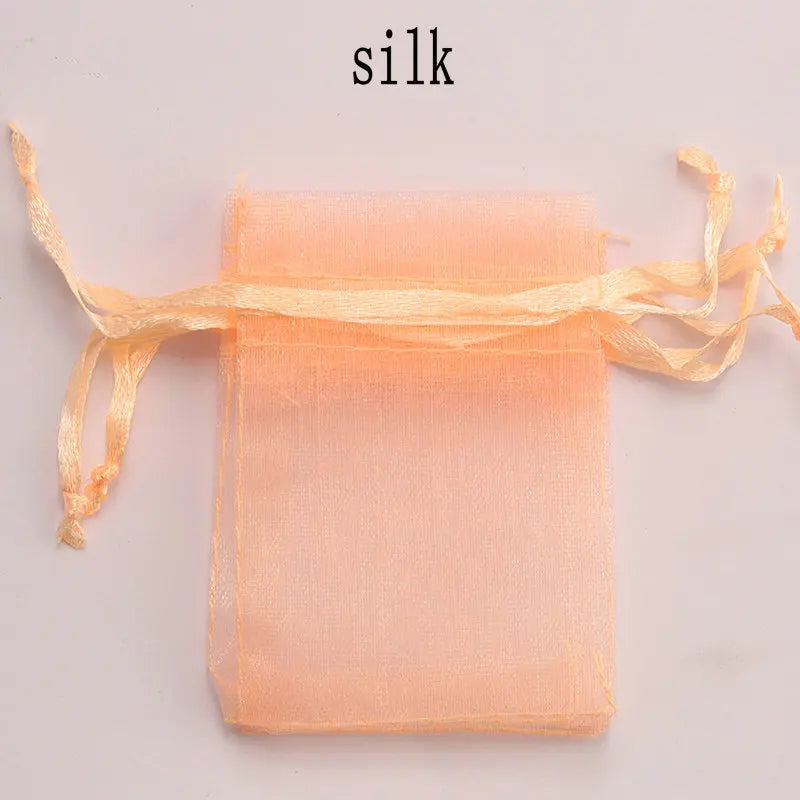 Wholesale 16 color 100pcs/lot 9*12cm organza Christmas wedding gift bags candy bag jewelry packing drawable organza bags&pouch Qme silk