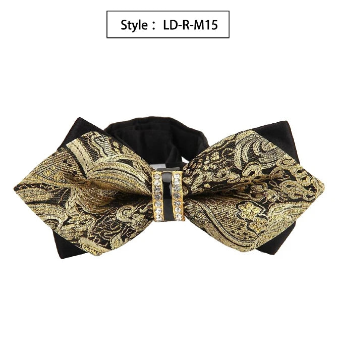New Bowtie Groom Mens Colourful Plaid Cravat Gravata Fashion Male Butterfly Wedding Luxurious Bow Ties for Men Gift Accessories Qme LD-R-M15
