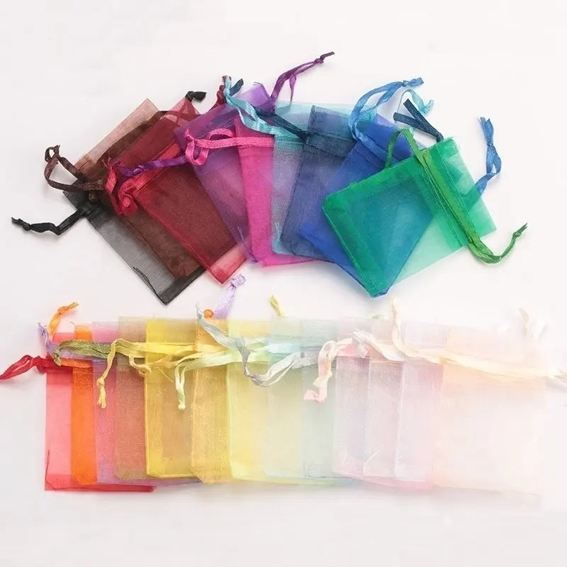 Wholesale 16 color 100pcs/lot 9*12cm organza Christmas wedding gift bags candy bag jewelry packing drawable organza bags&pouch Qme