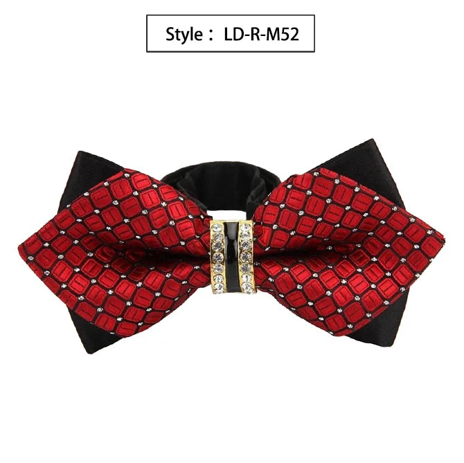 New Bowtie Groom Mens Colourful Plaid Cravat Gravata Fashion Male Butterfly Wedding Luxurious Bow Ties for Men Gift Accessories Qme LD-R-M52