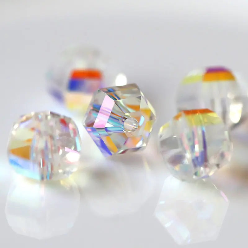 Best quality 8mm fashion glass beads octagon shape crystal beads lantern shape loose Spacer beads for Jewelry making 50pcs/bag Qme