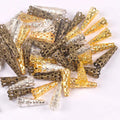Gold/silver/Bronze 50Pcs Hollow Filigree Wraps Flowers Connectors Metal Crafts Embellishments For DIY Scrapbookings Home Decor Qme mix