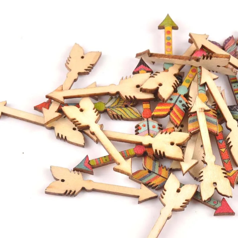 25Pcs Mixed Arrows Shape Wooden Crafts Scrapbook DIY For Wood Slices Ornaments Home Decoration Accessories Arts 34x12mm m1815 Qme