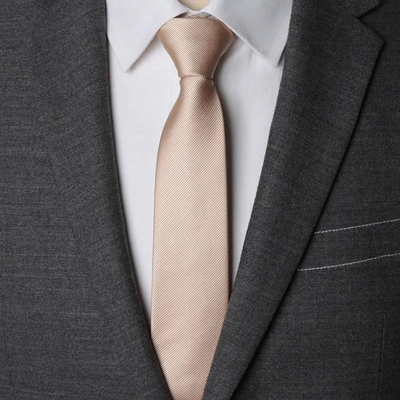 Men Necktie Zipper Lazy Tie Fashion Solid Ties Business Man Gravatas Qme Champagne