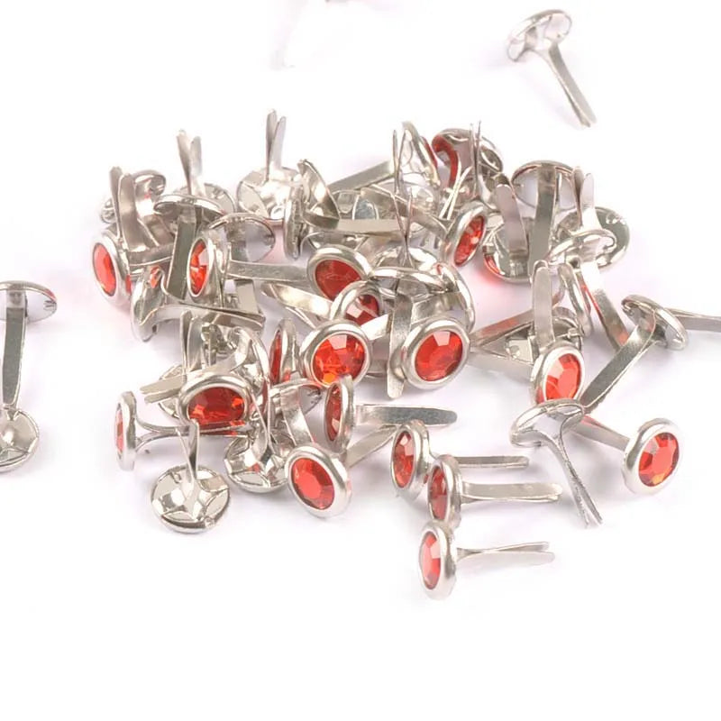 50pcs 8.5X15mm Mix Rhinestone Brads Scrapbook Paper Crafting Embellishment Fastener Brad Metal Crafts For DIY Decoration c1115 Qme 5
