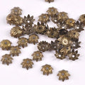 Gold/silver/Bronze 100Pcs Hollow Filigree Wraps Flowers Connectors Metal Crafts Embellishments For DIY Scrapbookings Home Decor Qme Bronze