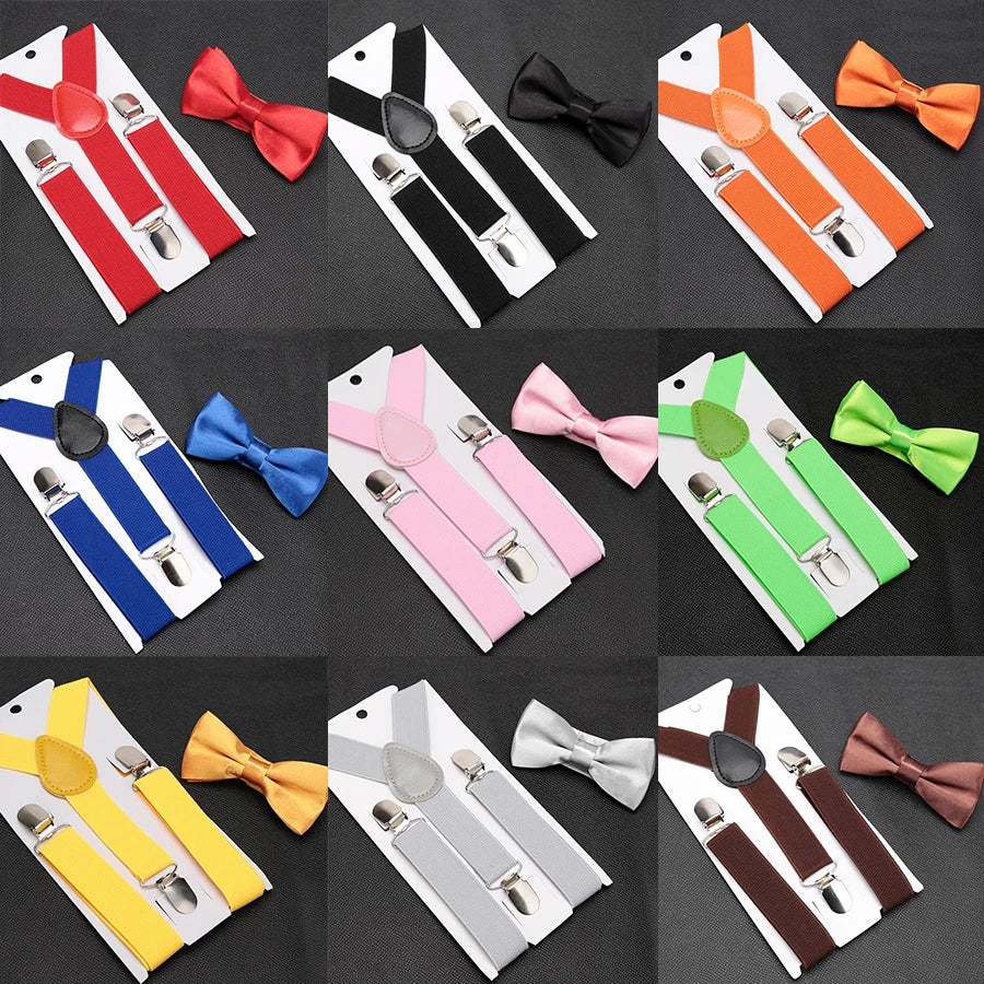 Kids Suspenders Bowtie Fashion Children Bow Tie Boys Braces Girls Qme