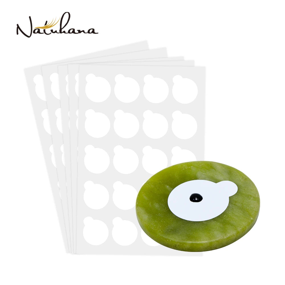 NATUHANA Round Jade Stone False Lash Glue Adhesive Pallet Pad Holder Qme
