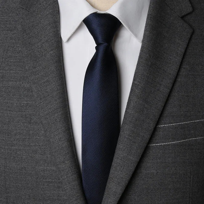 Men Necktie Zipper Lazy Tie Fashion Solid Ties Business Man Gravatas Qme Navy Blue
