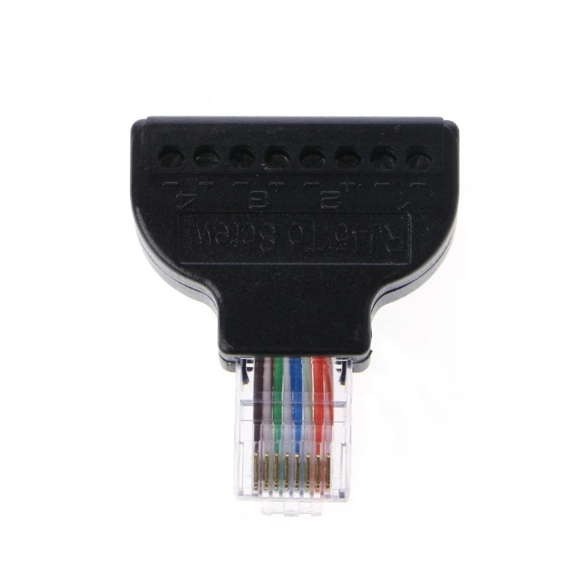 ESCAM RJ45 Ethernet Male To 8 Pin AV Terminal Screw Adapter Converter Block Plug for CCTV camera Qme