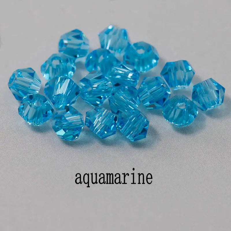 Top quality 6mm fashion Bicone beads Crystal Jewelry beads charms Glass Beads Loose Spacer Beads for DIY Jewelry Making 50pcs Qme