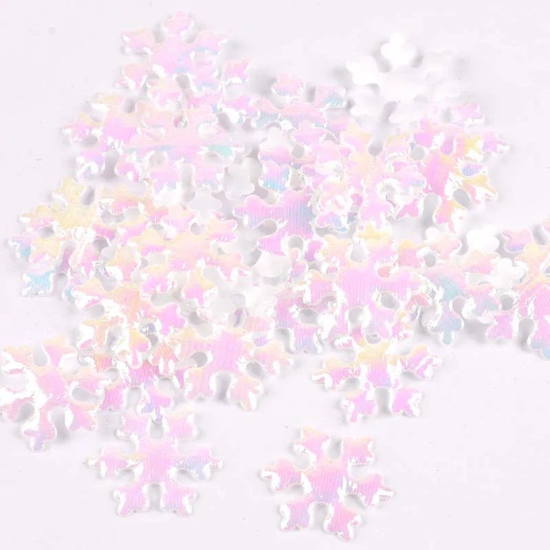 50pcs 15-40mm White Fake Snowflake Christmas Wedding Decoration DIY Scene New Year Xmas Tree Window Scrapbooking Decor c2324 Qme 25mm AB