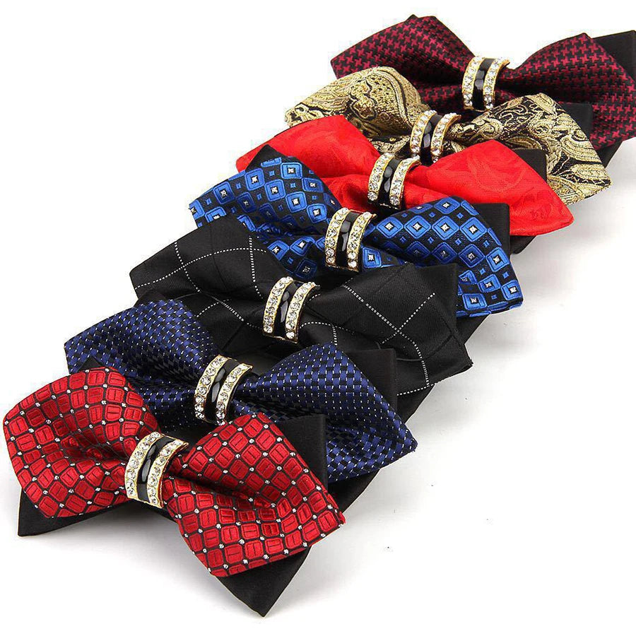 New Bowtie Groom Mens Colourful Plaid Cravat Gravata Fashion Male Butterfly Wedding Luxurious Bow Ties for Men Gift Accessories Qme
