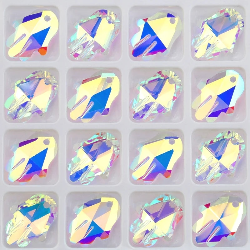 2023 NEW 14x18mm Crystal Charms Hand Shape Glass Beads Crystal Palm Pendant Gems Rhinestones for Jewelry Making Earrings DIY Qme