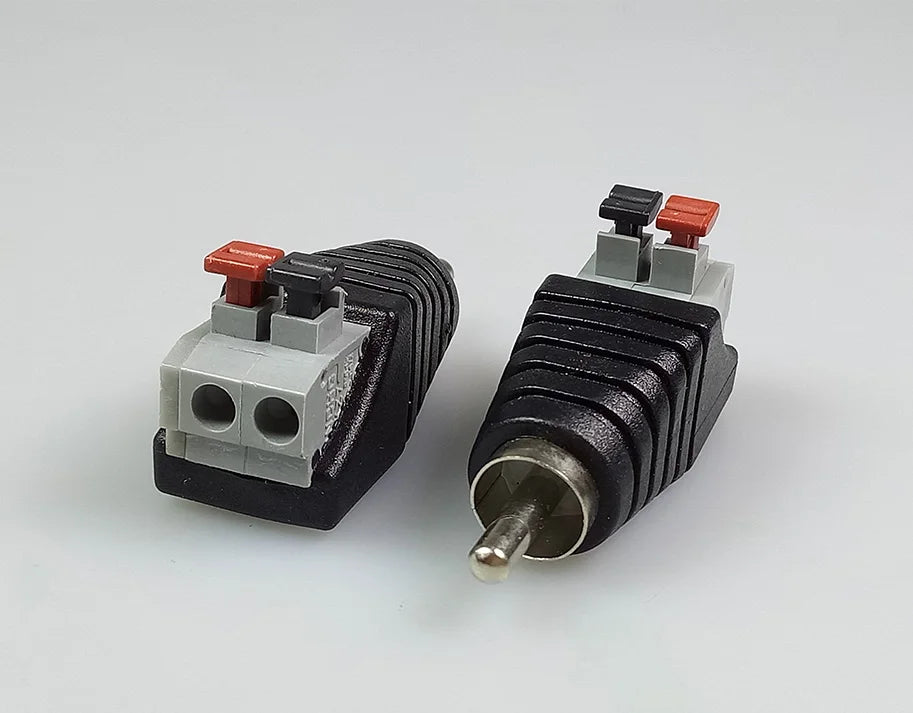 ESCAM 10pcs/lot RCA AV Balun Connector Plug Screw Terminal Pressed Type CAT5 to CCTV Camera Video Qme