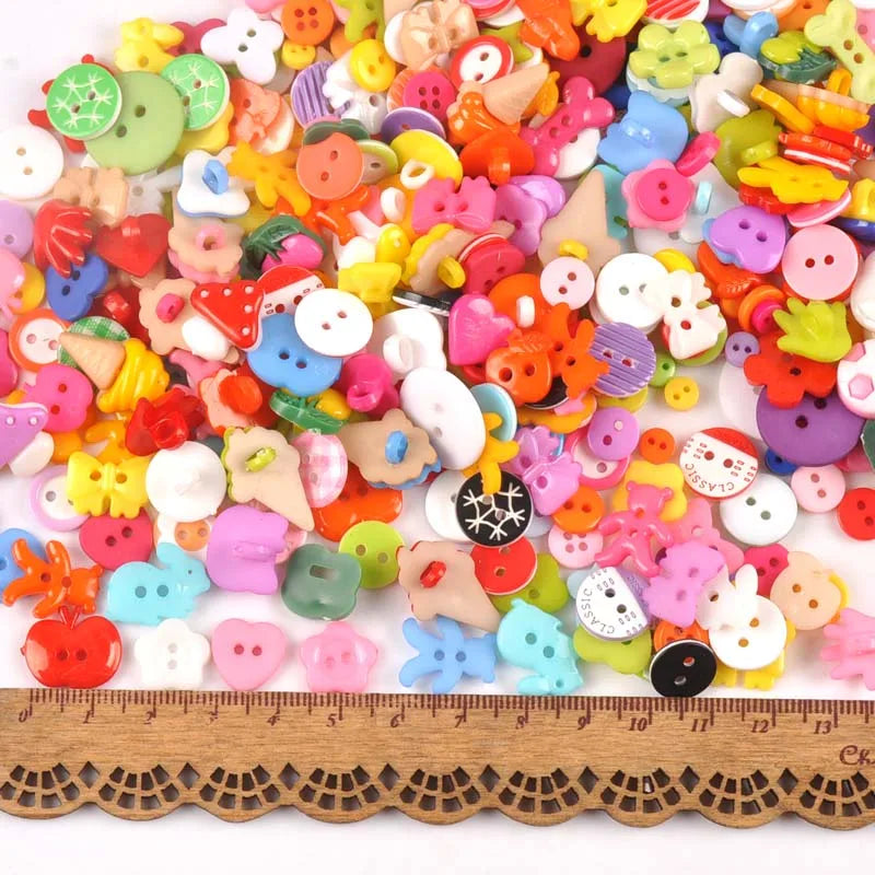 100pcs 10-40mm Mixed colour acrylic Buttons Decorative For Sewing Clothing DIY Crafts Scrapbooking acrylic Button m1895 Qme