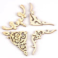 4pcs Mixed Book Corner Wooden Ornament For Home Decoration Crafts Scrapbooking Crafts Wood Album Corners Embellishment m2150 Qme mix 1
