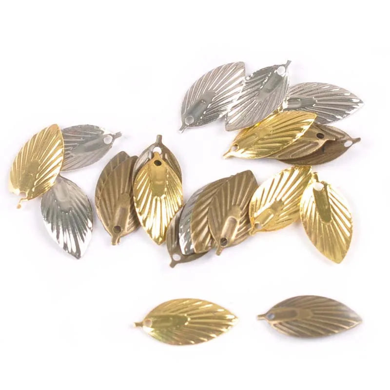 50Pcs 18x8mm Metal Crafts Filigree Wraps Leaves Connectors Embellishments For Scrapbooking Home Decor DIY Accessories yk0747 Qme