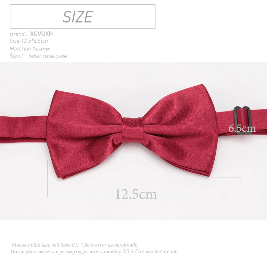New Bow Tie Men Candy Colors Fashion Wedding Party Necktie Boys Solid Bowtie Male Dress Shirt Gift Dress Shirt Accessories Qme