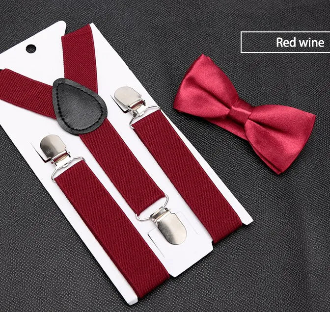Kids Suspenders Bowtie Fashion Children Bow Tie Boys Braces Girls Qme LD-ETA18-10