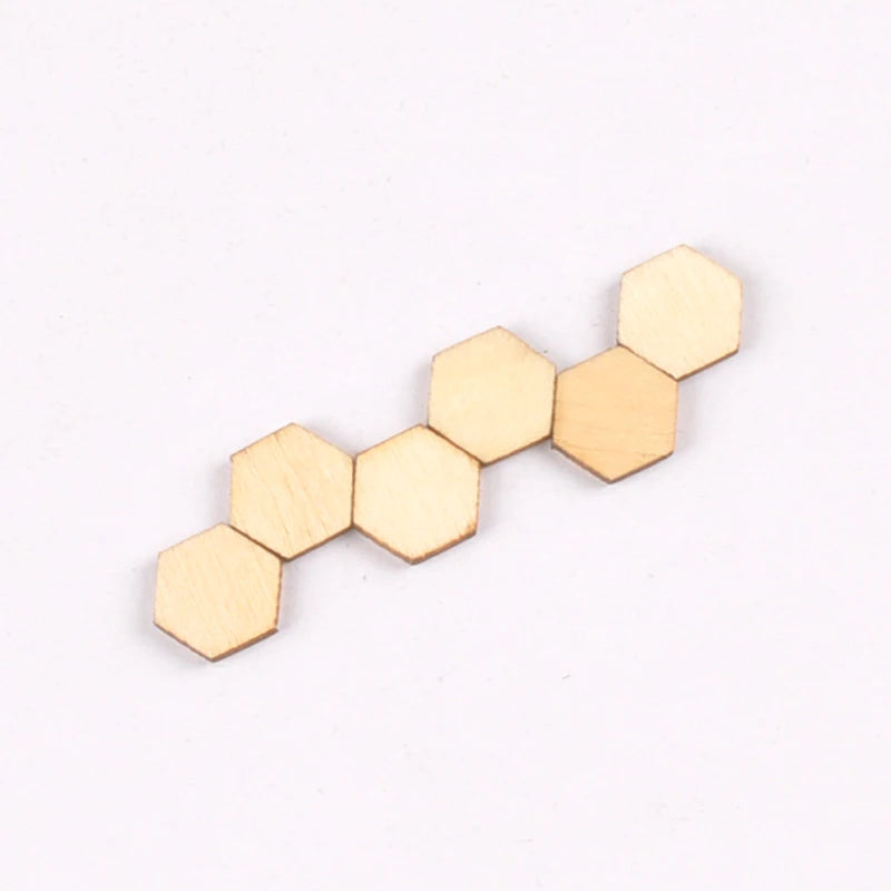 10/15/20/25/30/40/50/60/80/100mm Wooden Crafts Hexagonal Pieces Scrapbooking Crafts wood decoration for Home Decoration m2132X Qme